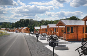 KOA campground open, ice pavilion on deck at Mylan Park